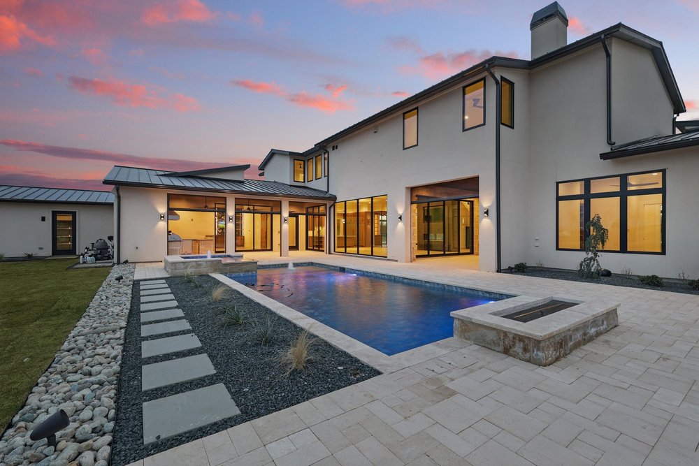 Pool at dusk