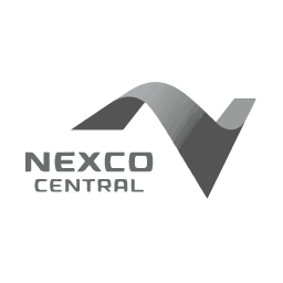 NEXCO Central logo in grayscale with a stylized letter "V" design.