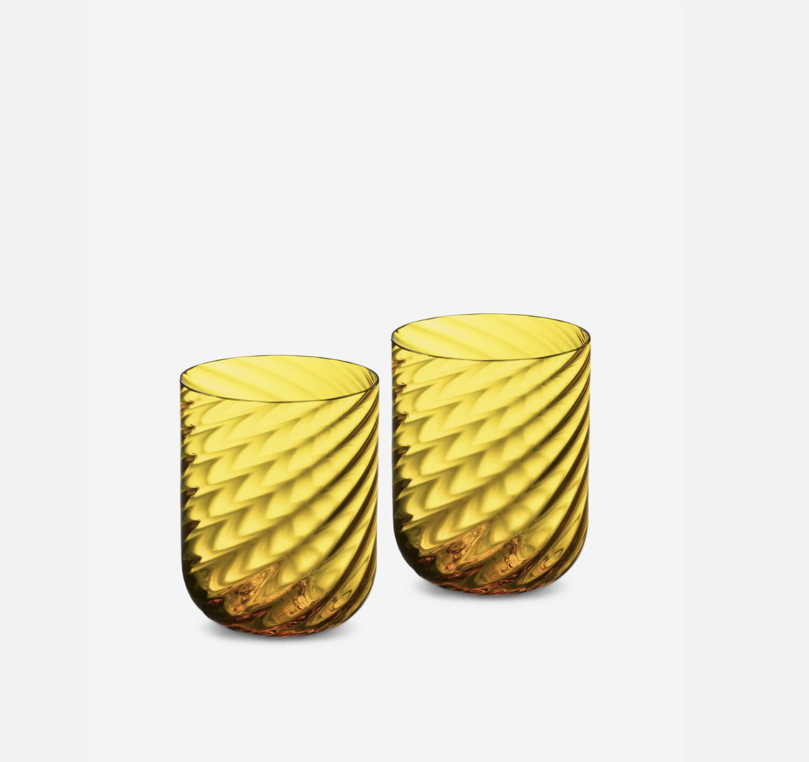 CARRETTO SICILIANO Yellow Murano Water Glasses D&G Dolce Gabbana Home