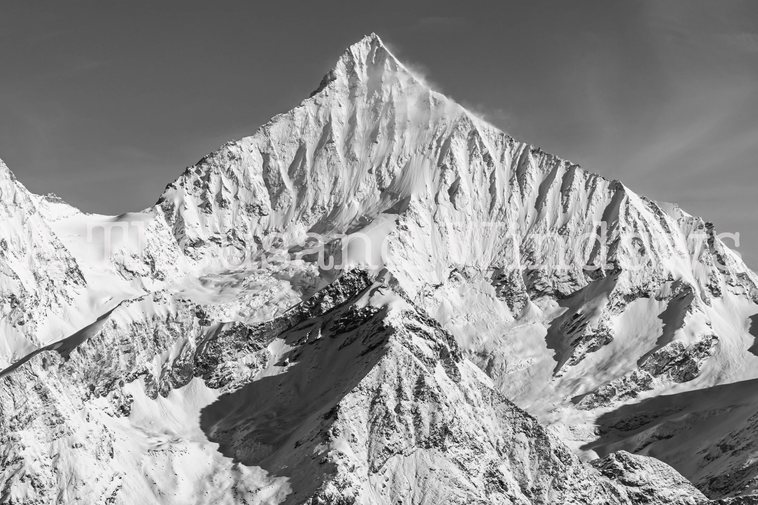 Weisshorn Closeup BW