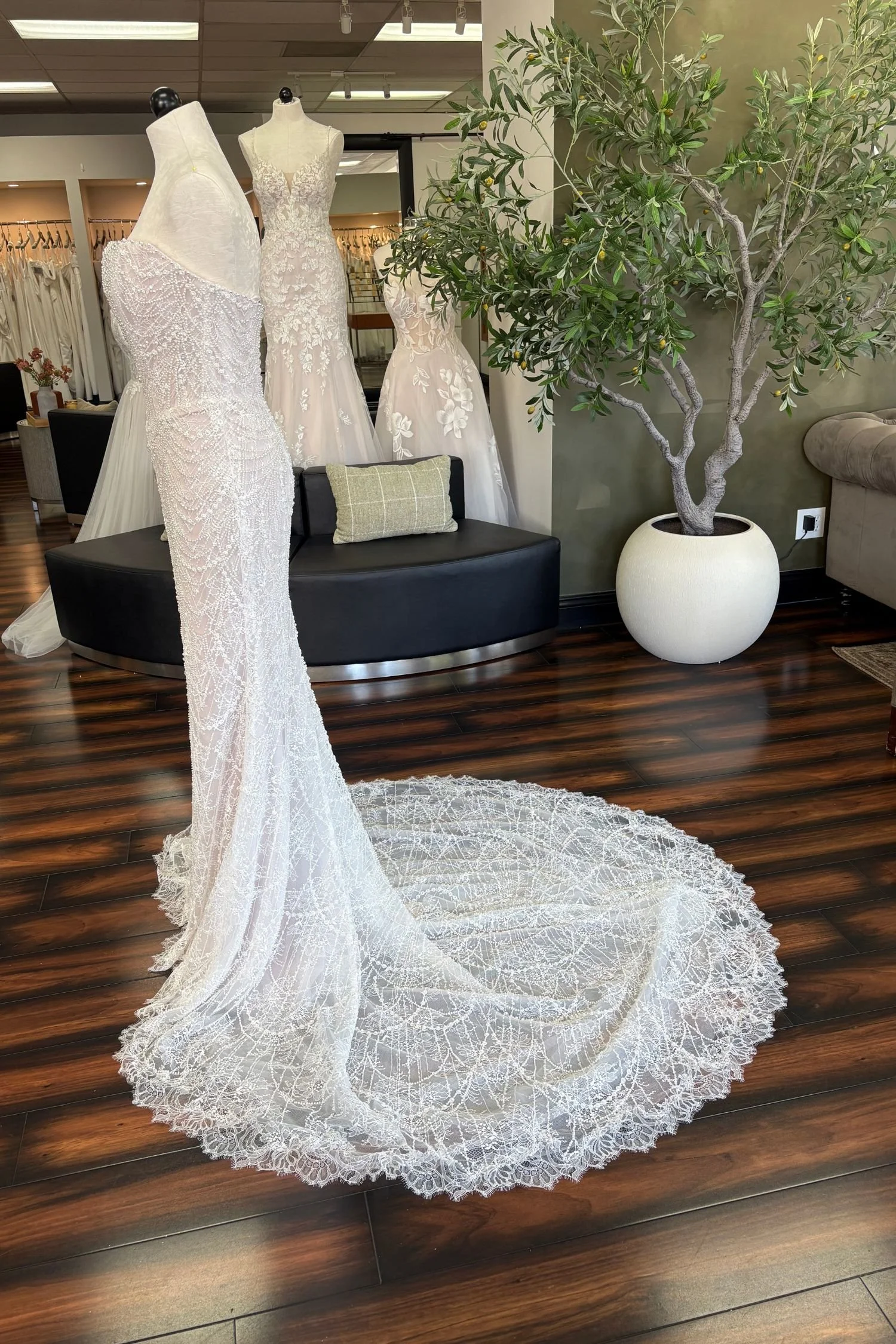 Beaded Fit & Flare Wedding Dress with Modified Sweetheart Neckline