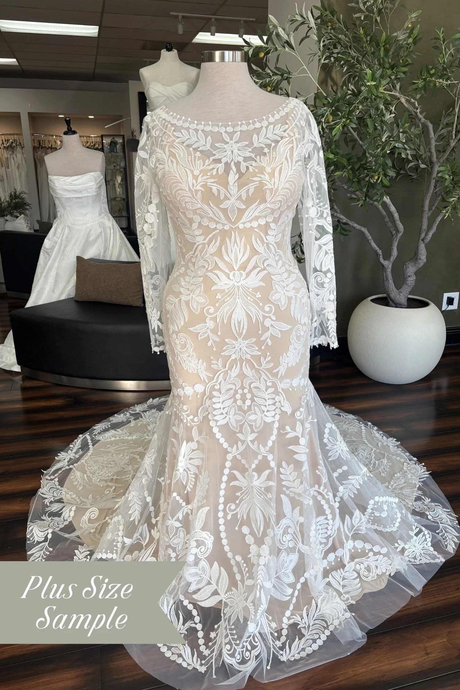 Boho Fit & Flare Wedding Dress with Long Sleeves