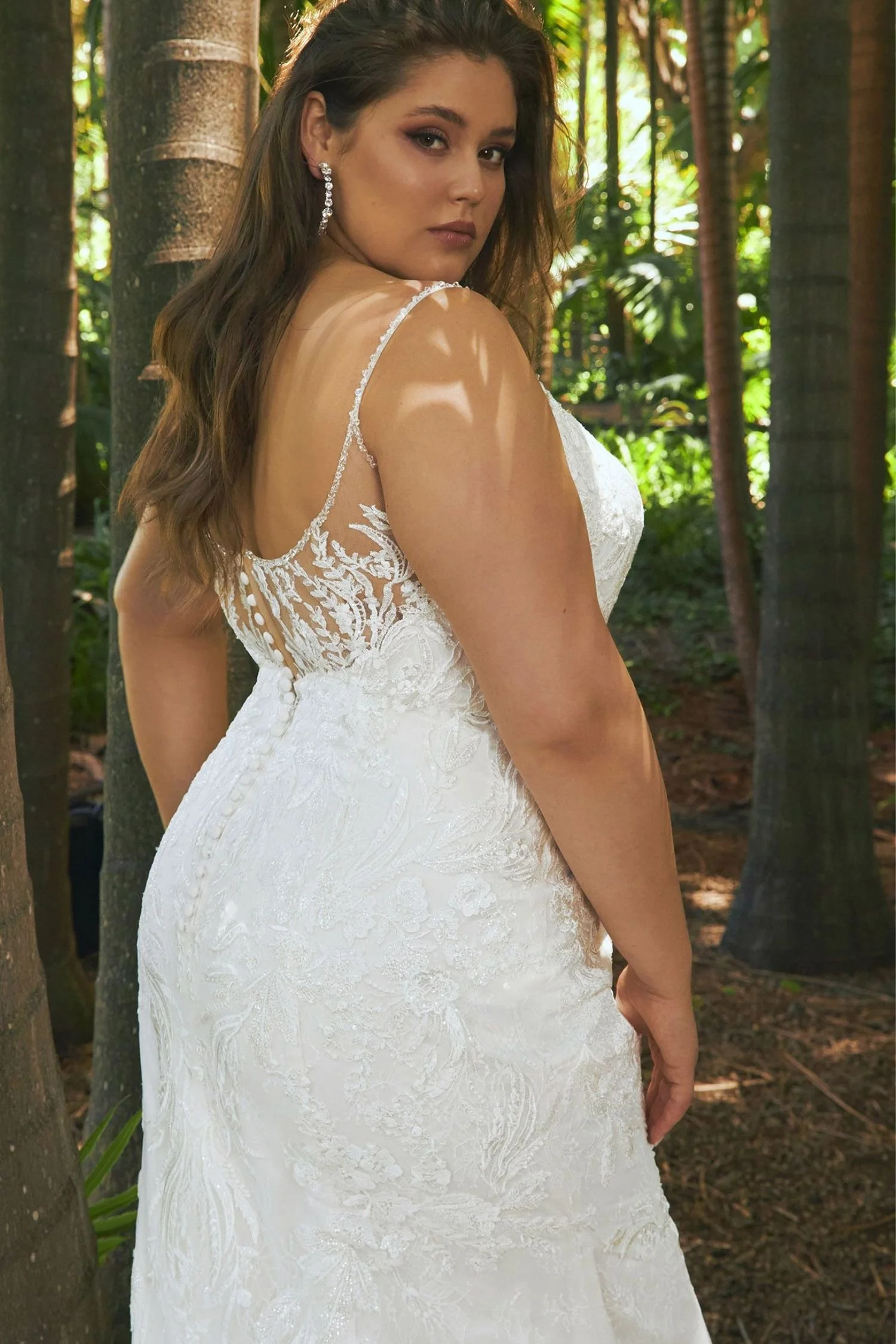 Lace Fit and Flare Plus Size Wedding Dress with Sweetheart Neckline