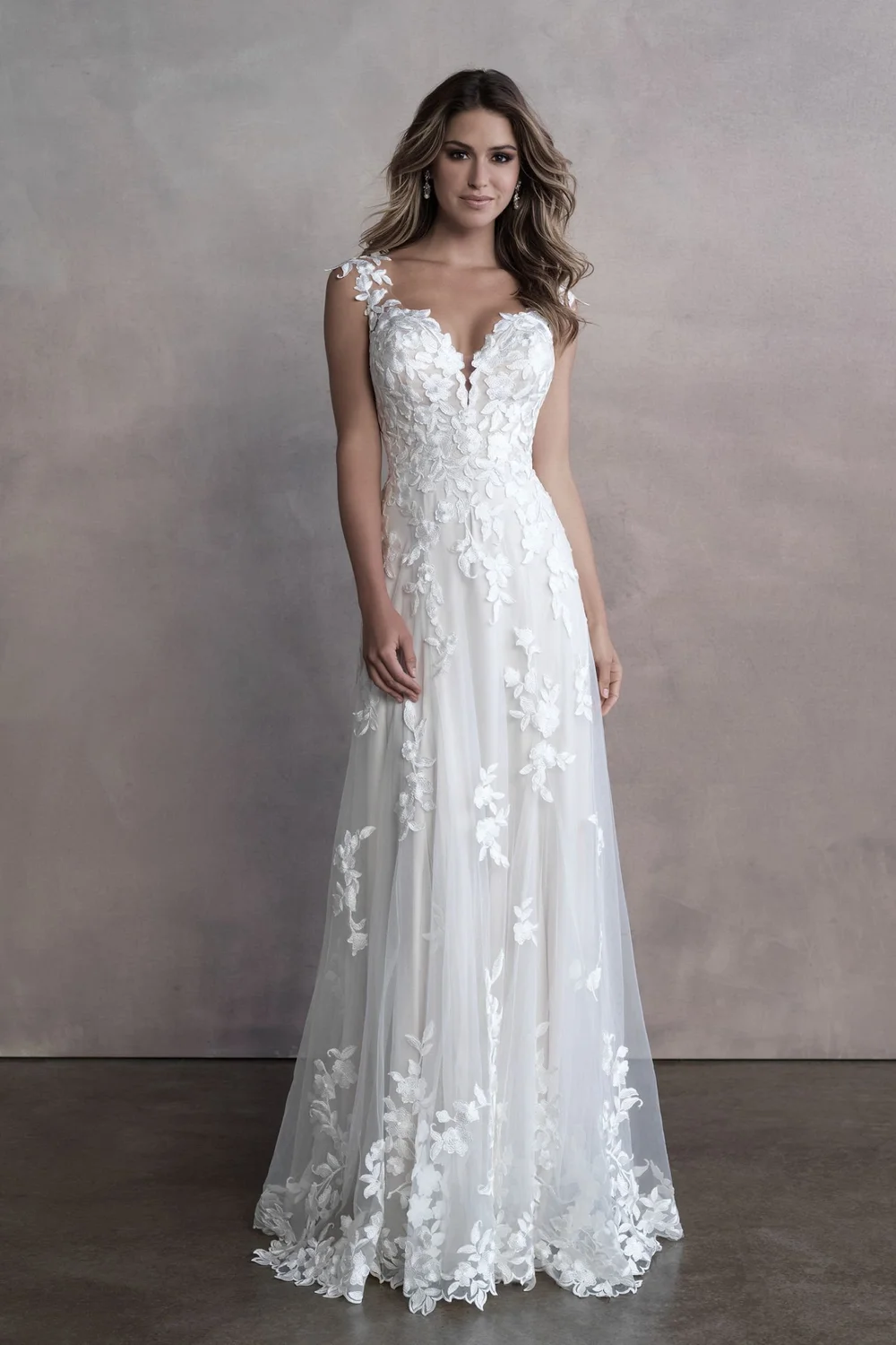navy blue dress for baby girl Rachel Allan RB5086 A Line Bridal Long Beaded Wedding Dress main image 1