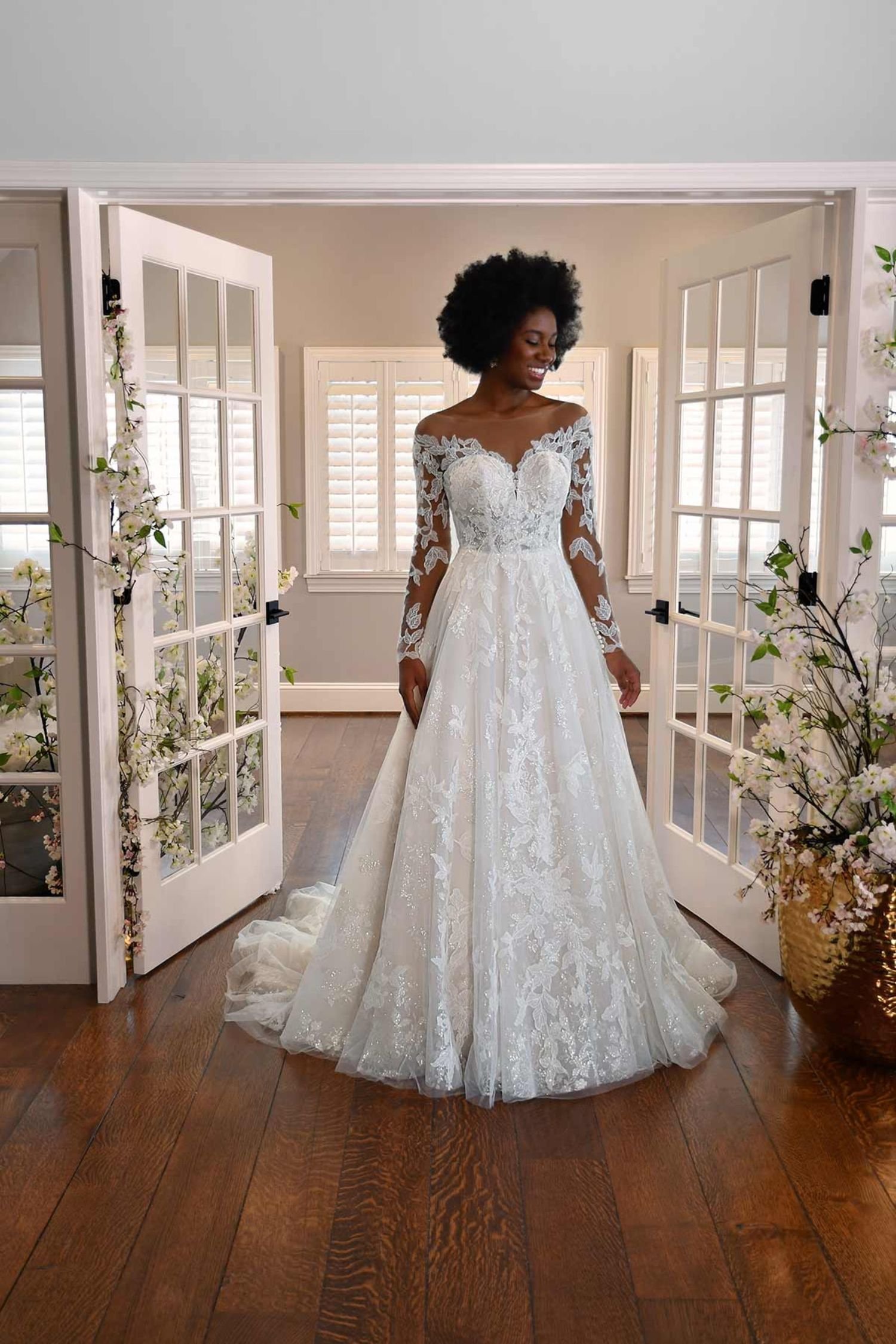 Strapless A-Line Wedding Dress with Cotton Lace - Essense of Australia  Wedding Dresses