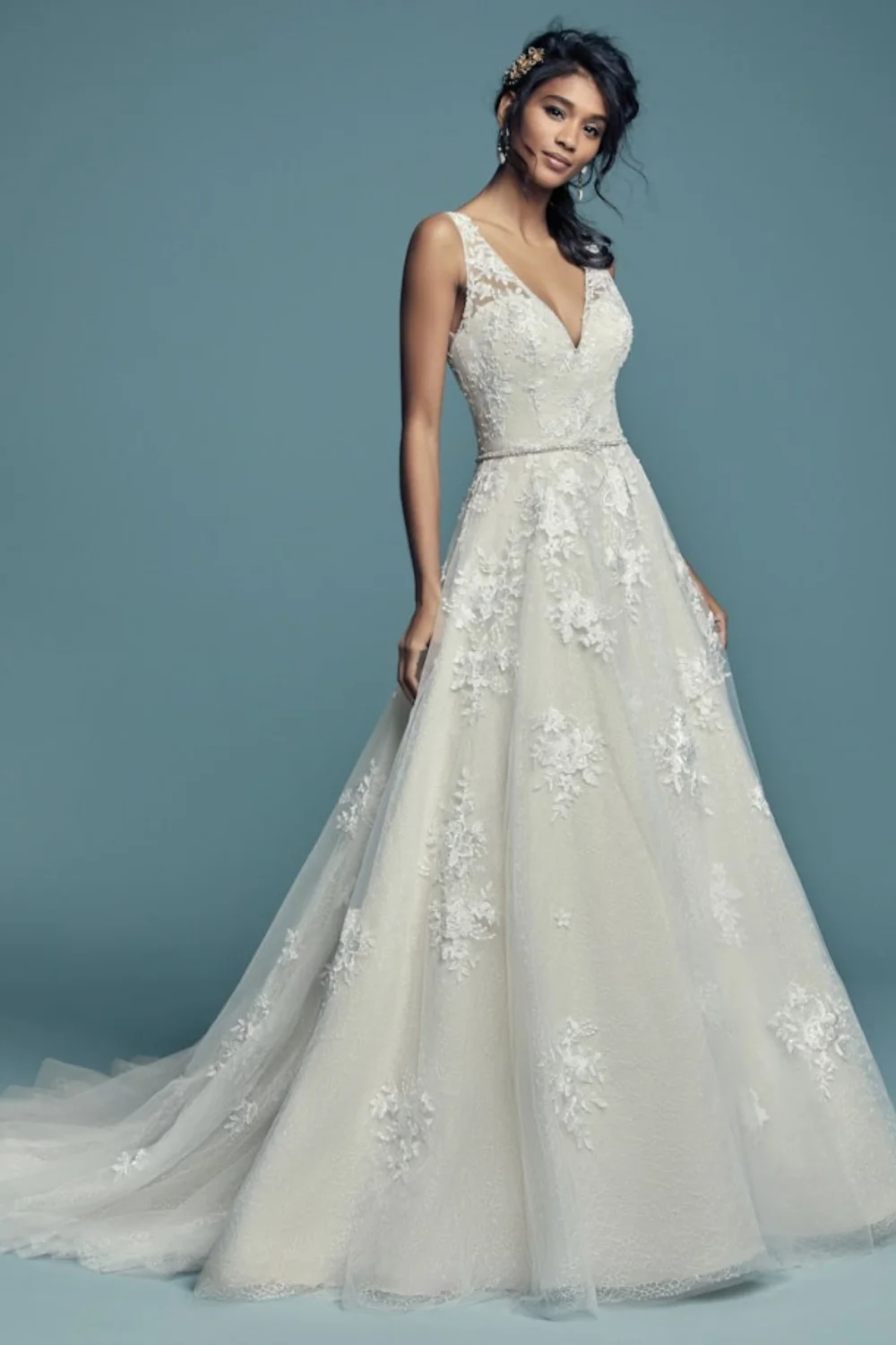 Maggie Sottero Meryl Lynette Wedding Dress for sale in Sacramento | Designer Sample, Size 14,  Olive & Ivory