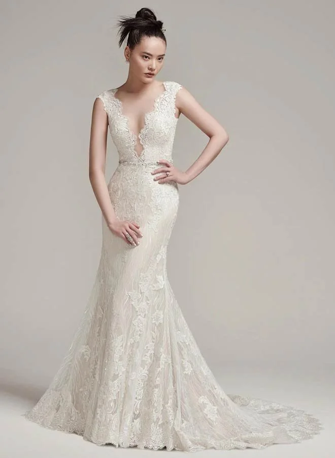white lace dress with sleeves and open back Lace Long Sleeves Boho Wedding Dresses with Open Back – loveangeldress main image 0