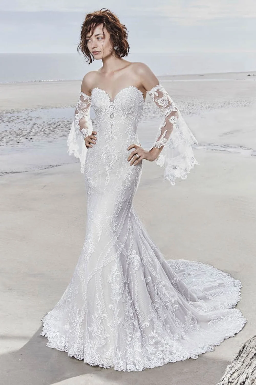 holly cowl neck bridal dress ivory Hollywood Gown