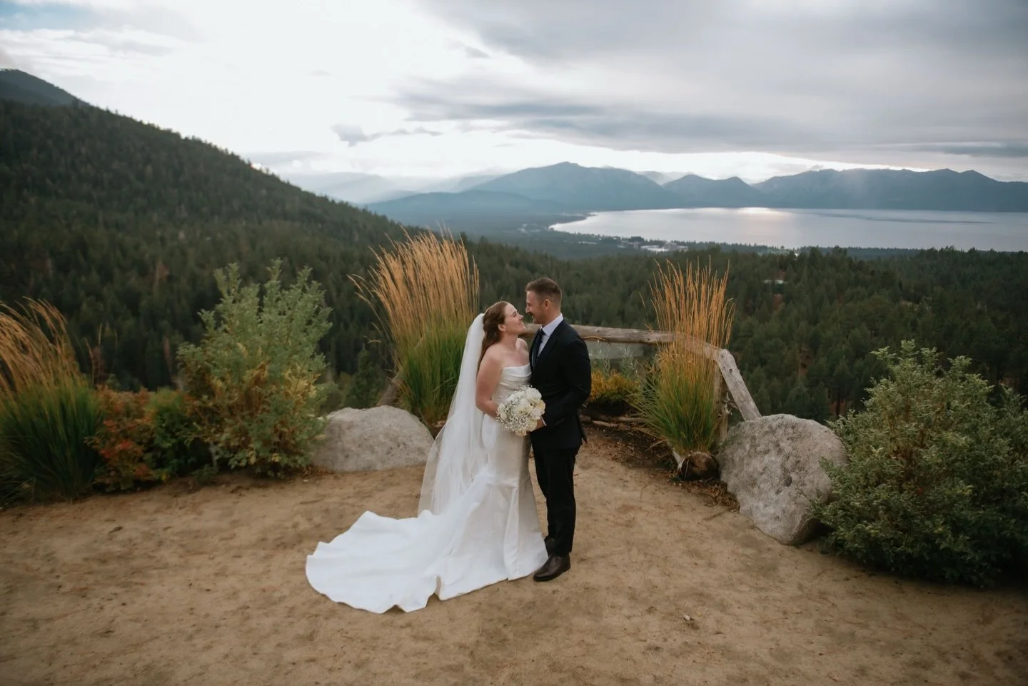 Where love meets the open air 🤍🌿

Congratulations to the Lindsey &amp; Matt wishing them a lifetime of love and happiness! 🥂✨

Dress: @Serenebymadilane
Coordinator: @renobydesignweddings
Photographer: @jonandjessstudio
Venue: @tahoeblueestate
Hair