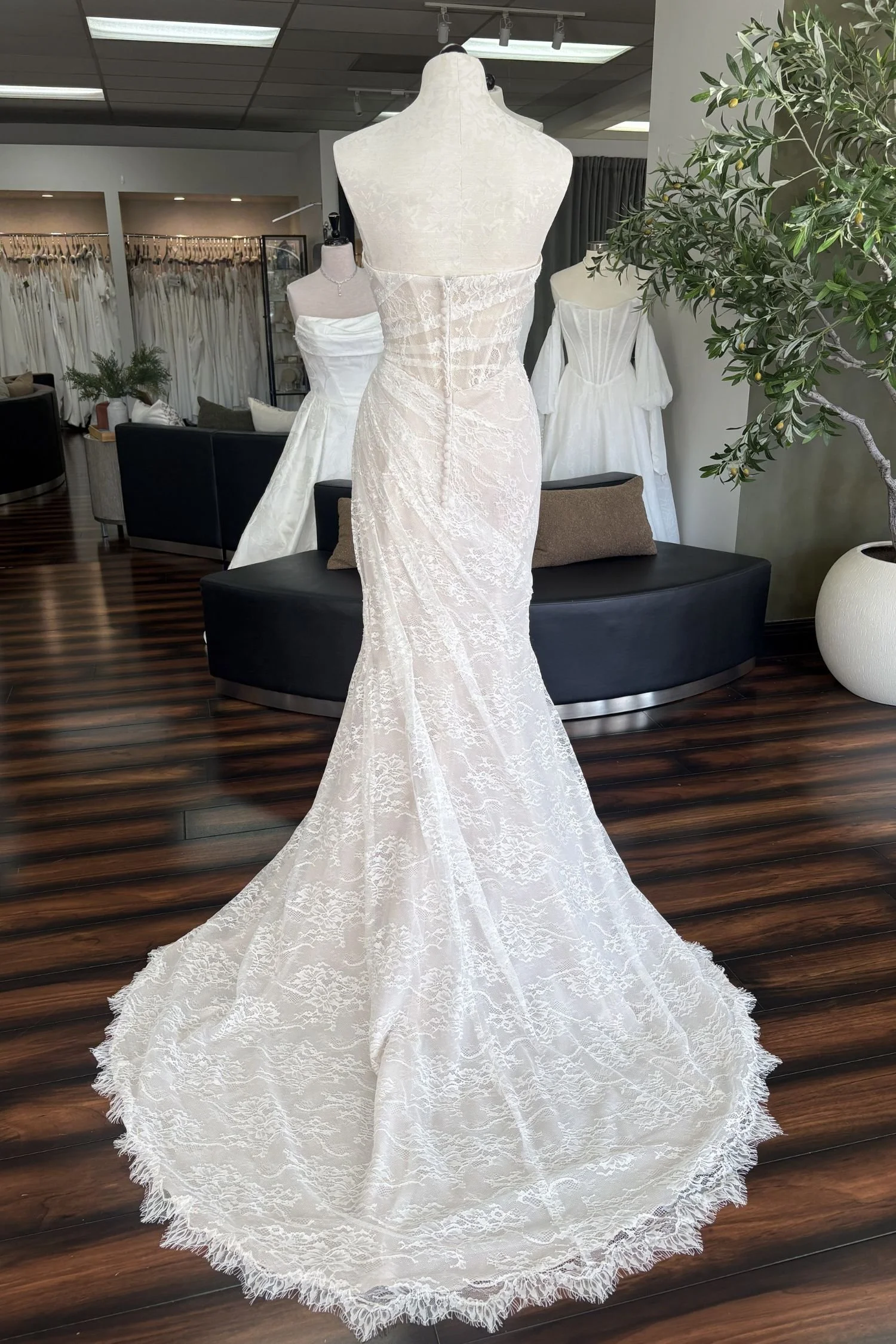 Strapless Chantilly Fit & Flare Wedding Dress