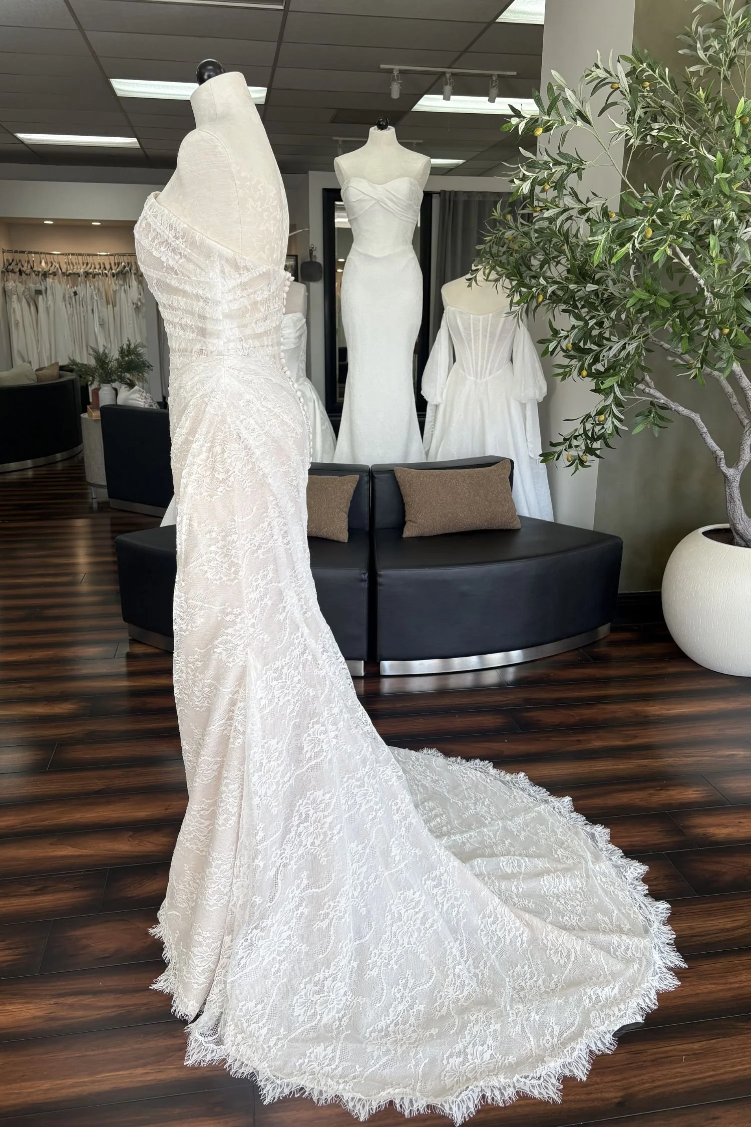 Strapless Chantilly Fit & Flare Wedding Dress