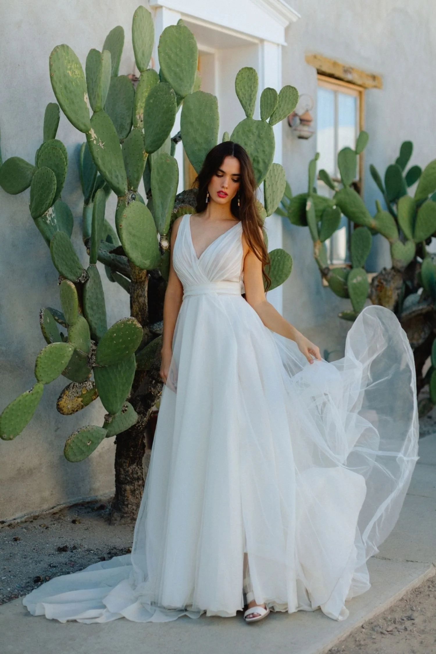 Simple A-Line Wedding Dress with a Skirt Slit