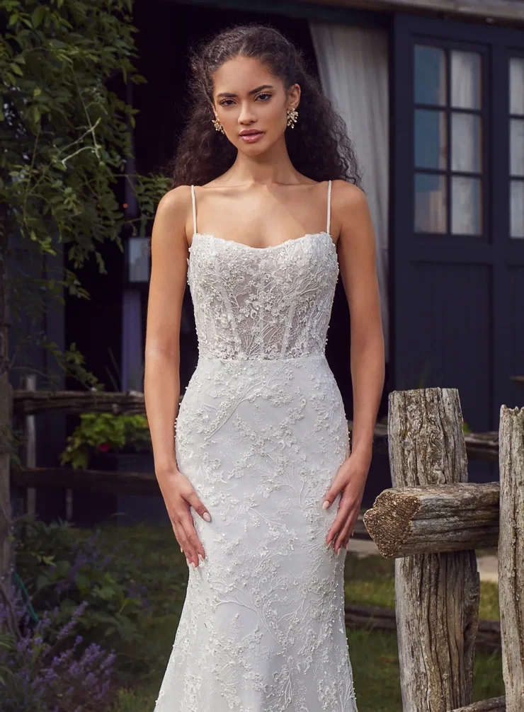 L'amour Raylon LA24102 fit and flare lace wedding gown