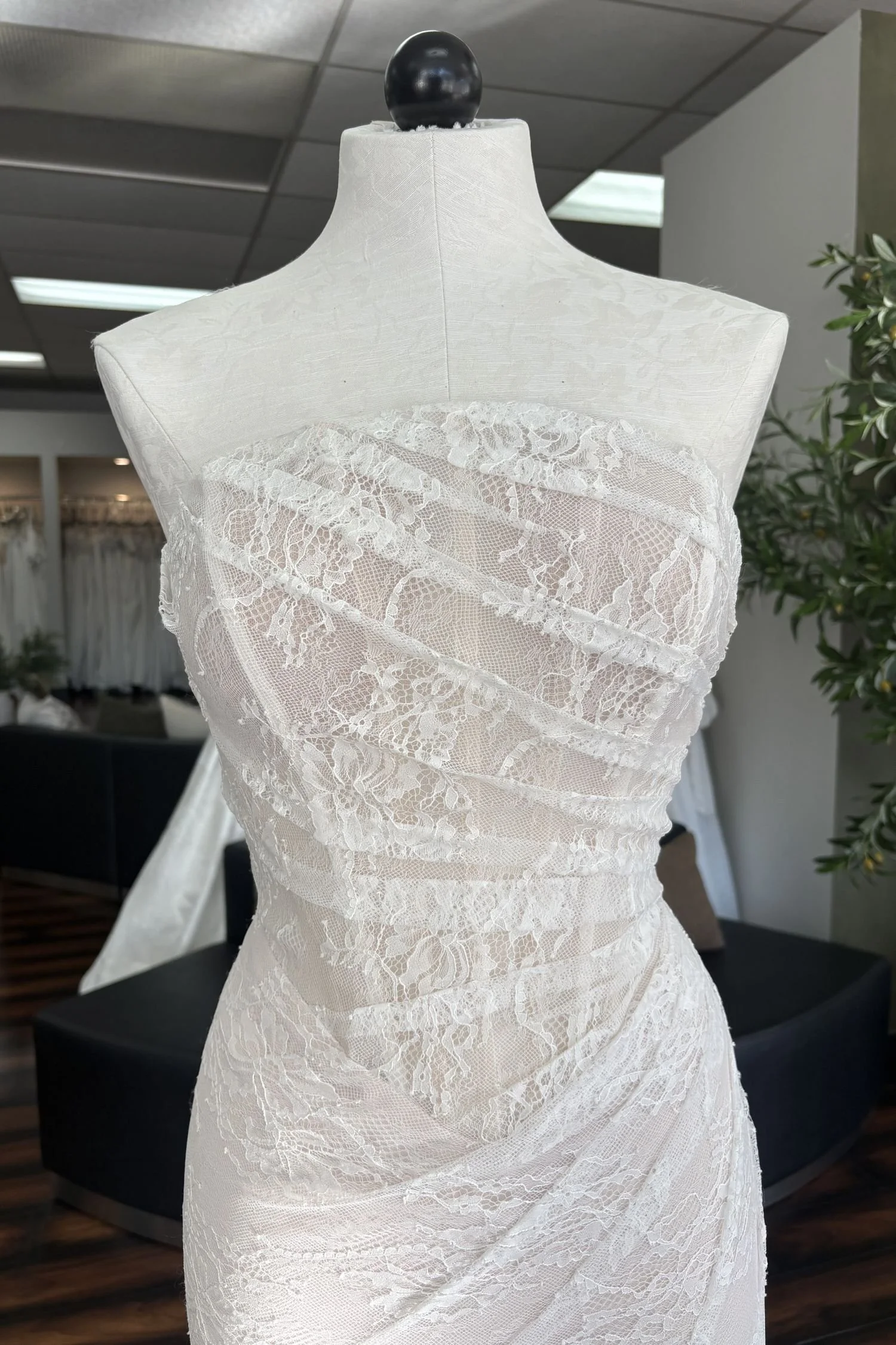 Strapless Chantilly Fit & Flare Wedding Dress