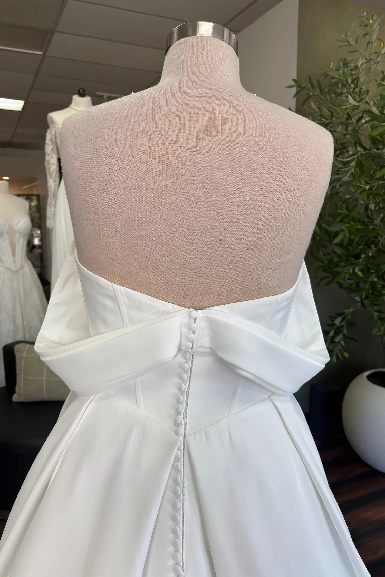 Plus Size Satin Ballgown Wedding Dress with Sweetheart Neckline and Off the Shoulder Sleeves