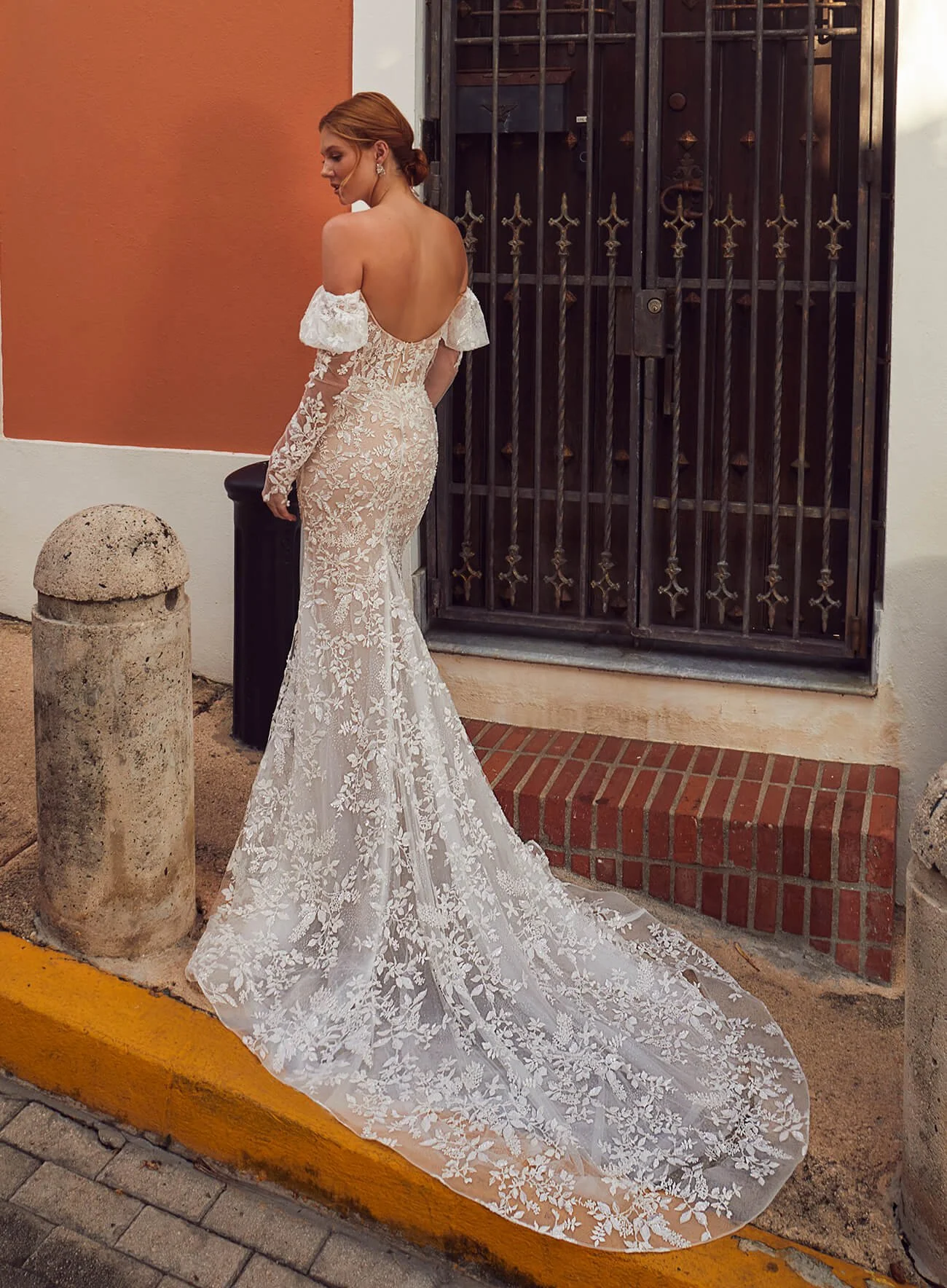 L'amour Zeinab LA23113 lace fit and flare wedding dress