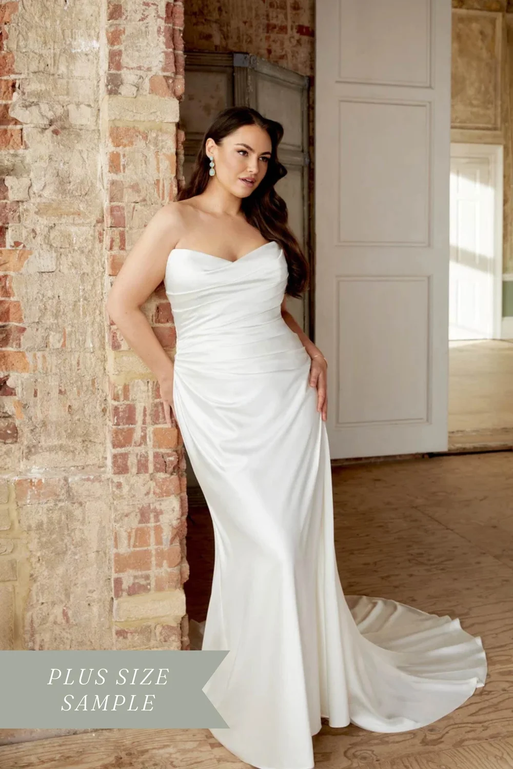 Ruched Charmeuse Wedding Gown 44445: Strapless Charmeuse Fit And Flare Gown  With Ruched Bodice