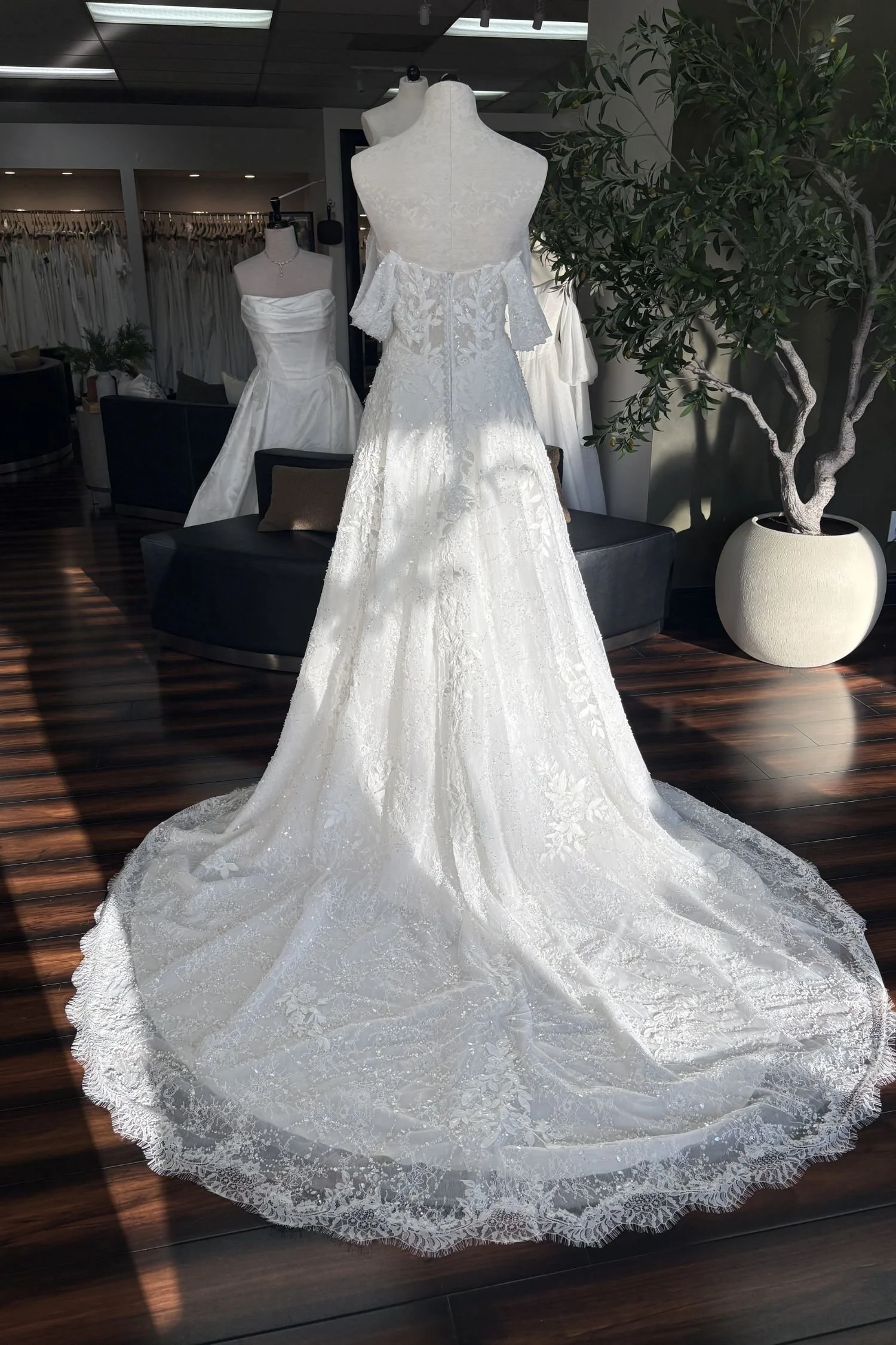 Strapless Chantilly A-line Wedding Dress with Beading