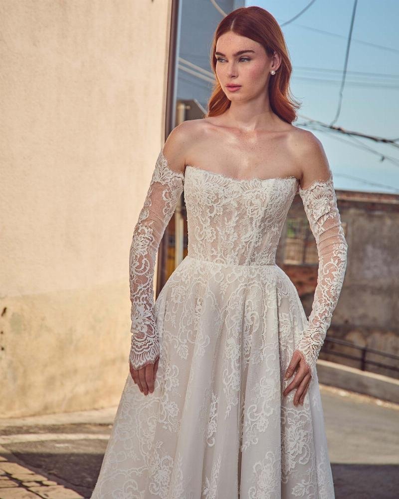 Vintage Lace Wedding Dress with Sleeves or Strapless Neckline