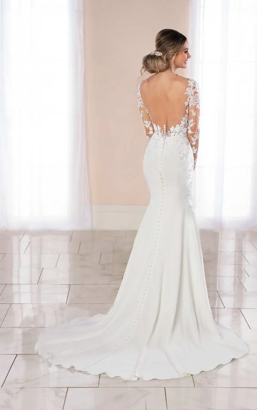 Stella York 6994 Bridal wedding gown in Crepe, bridal sample size 10 available at Olive and Ivory Bride Sacramento