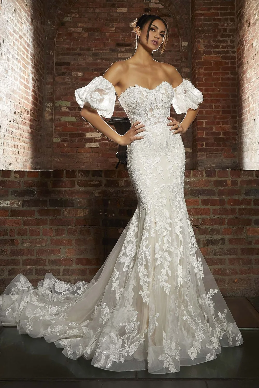 Mori Lee Hazel Wedding Dress for sale in Sacramento | Designer Sample, Size 14,  Olive & Ivory