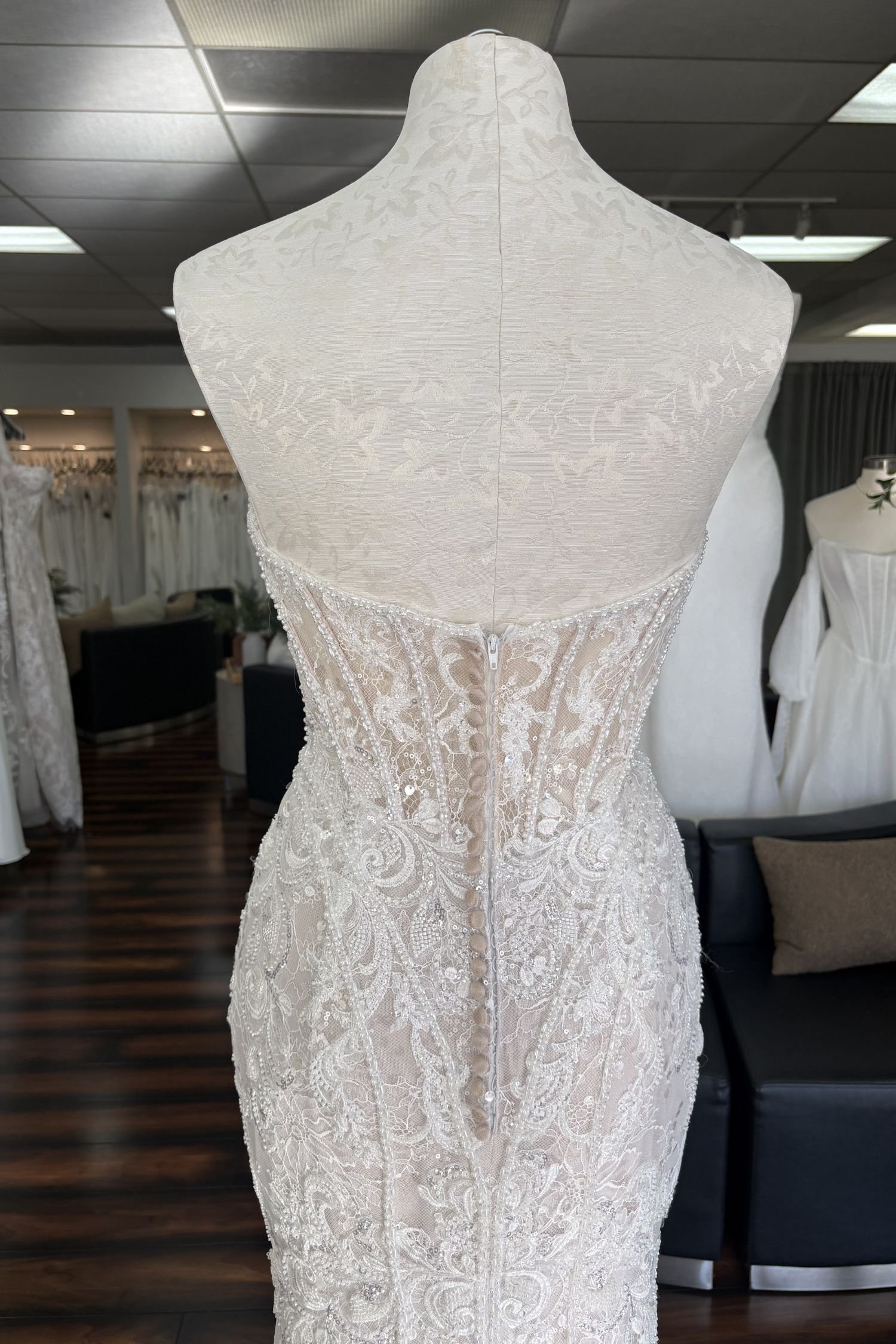 Strapless Chantilly Fit & Flare Wedding Dress