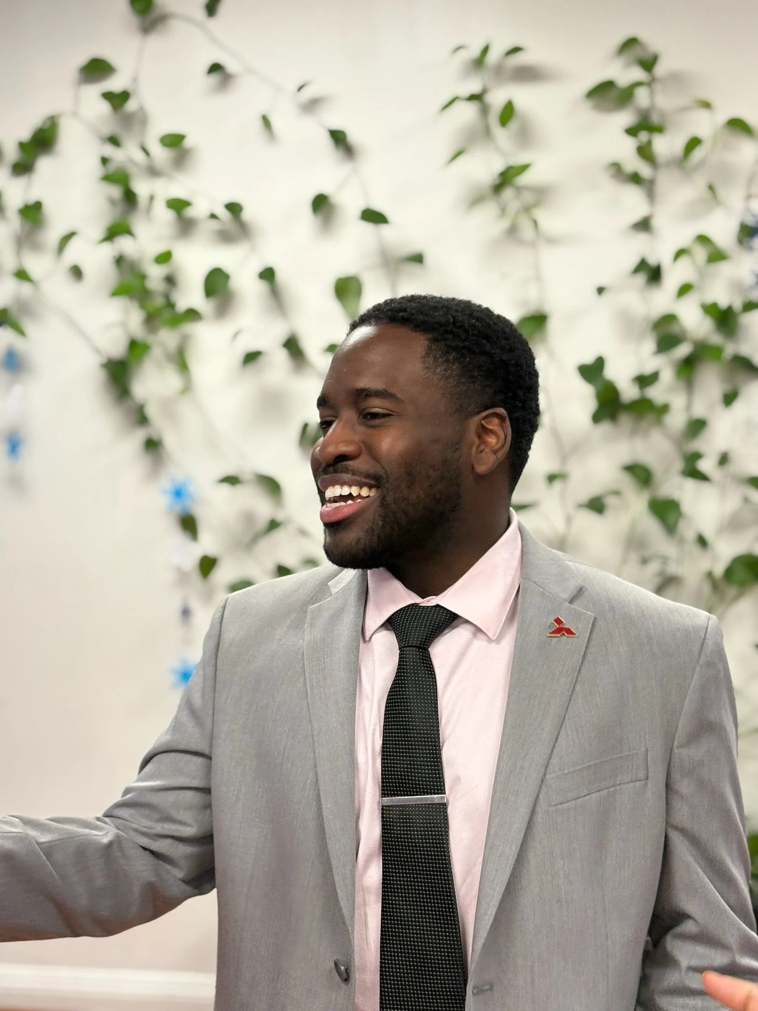 Jalen speaking to someone out of frame