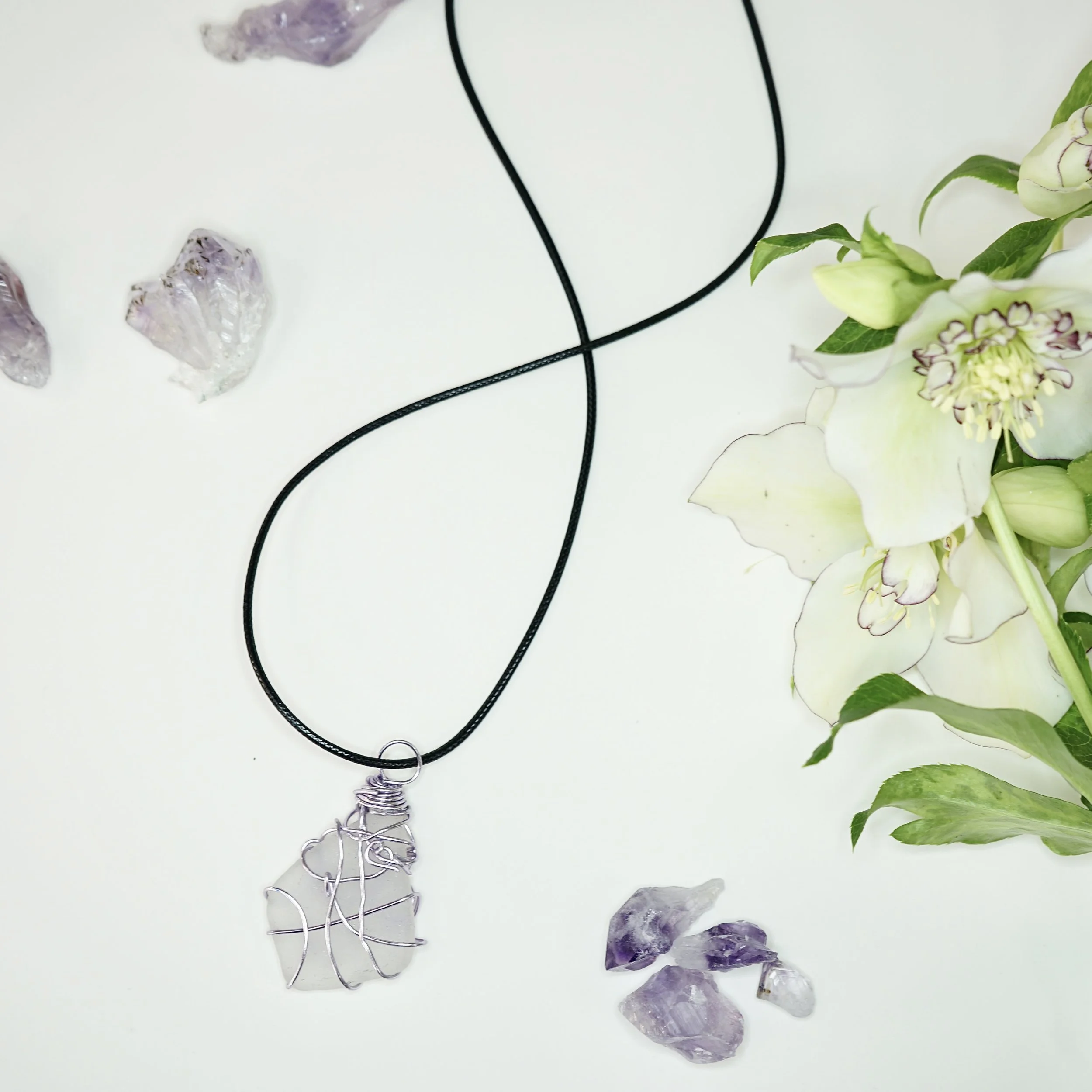 Purple Seaglass Necklace