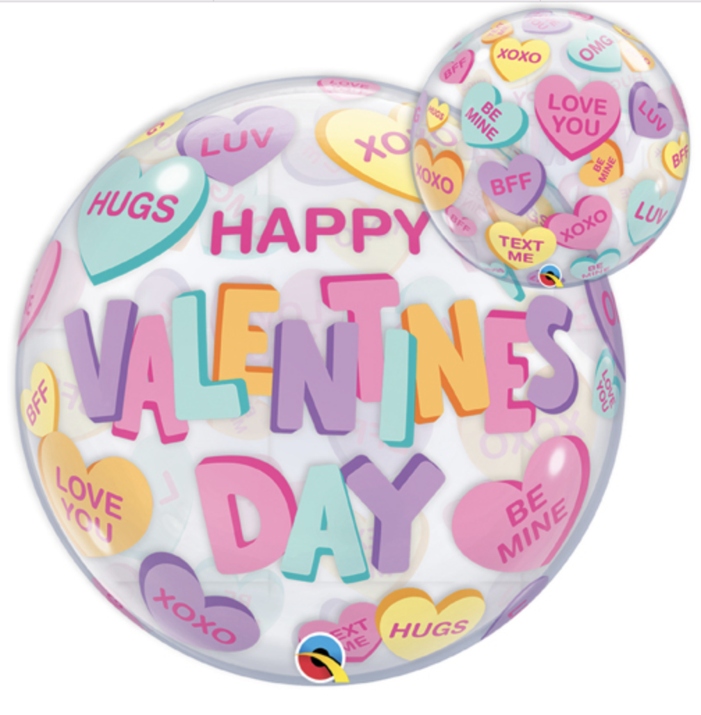 CANDY HEARTS BUBBLE BALLOON