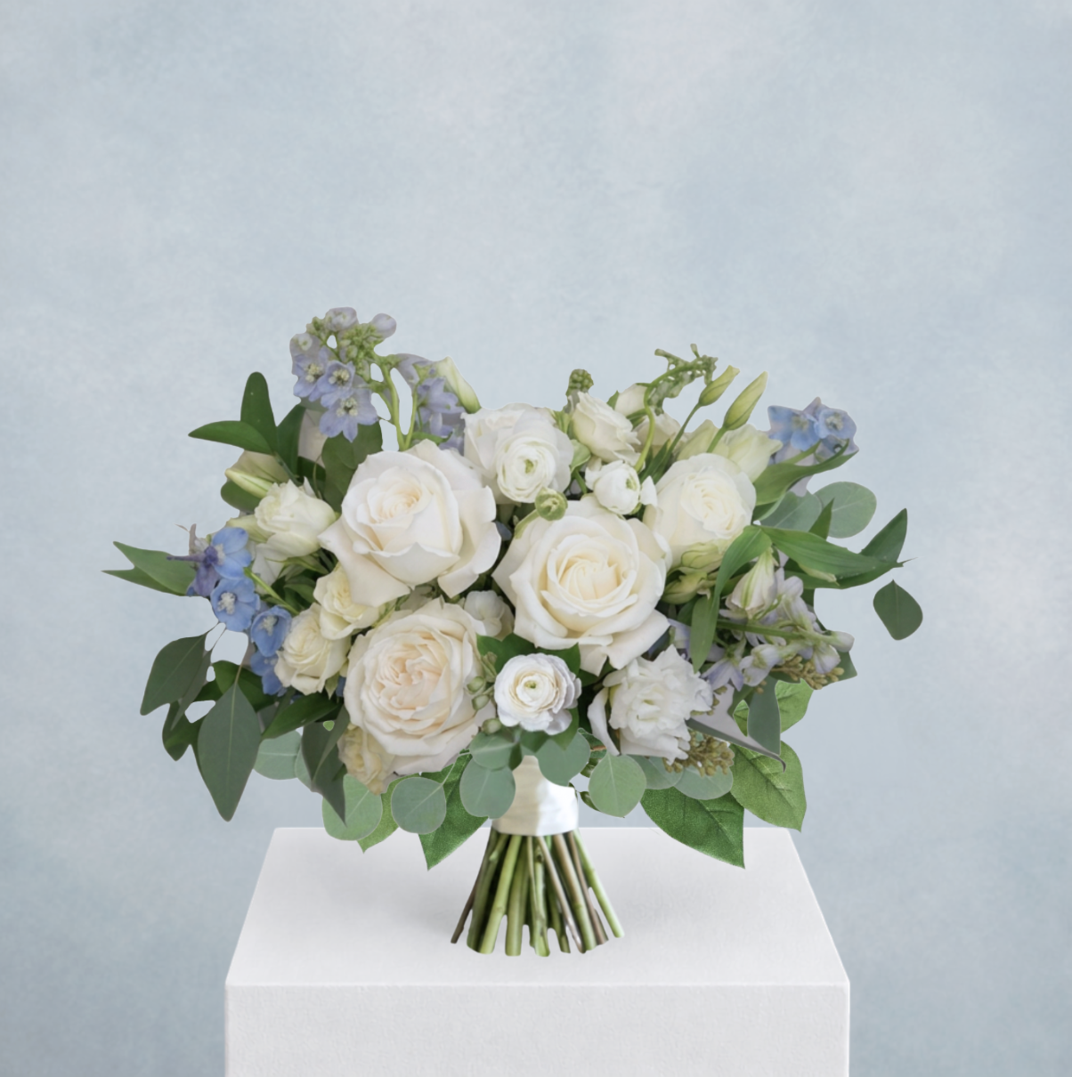 DUSTY BLUE WEDDING BOUQUET