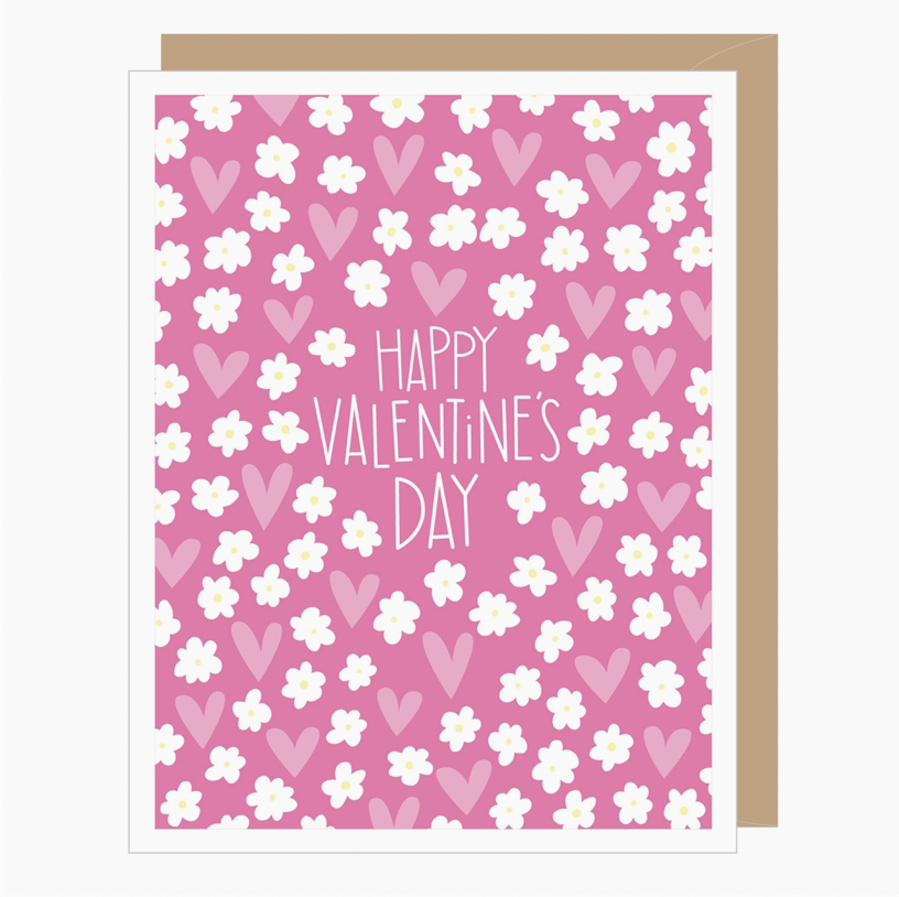 Flowers + Hearts Valentine's Day Card
