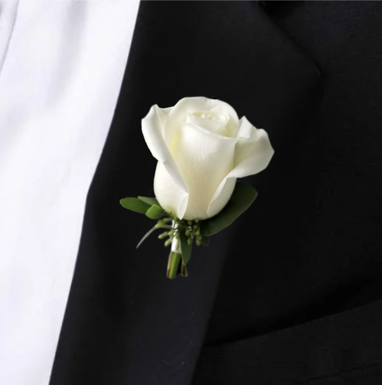 WHITE ROSE BOUTONNIERE