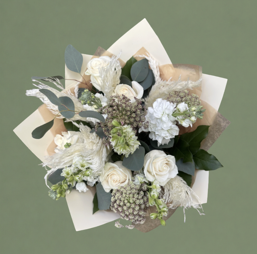 IVORY GARDEN WRAPPED BOUQUET