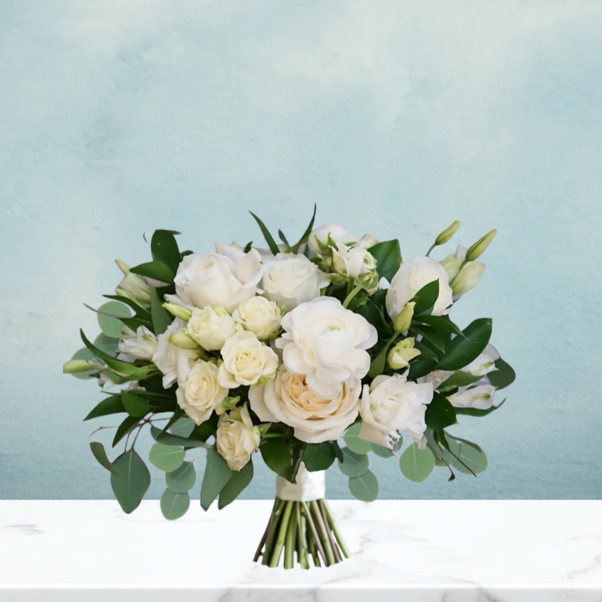 WHITE GARDEN WEDDING BOUQUET