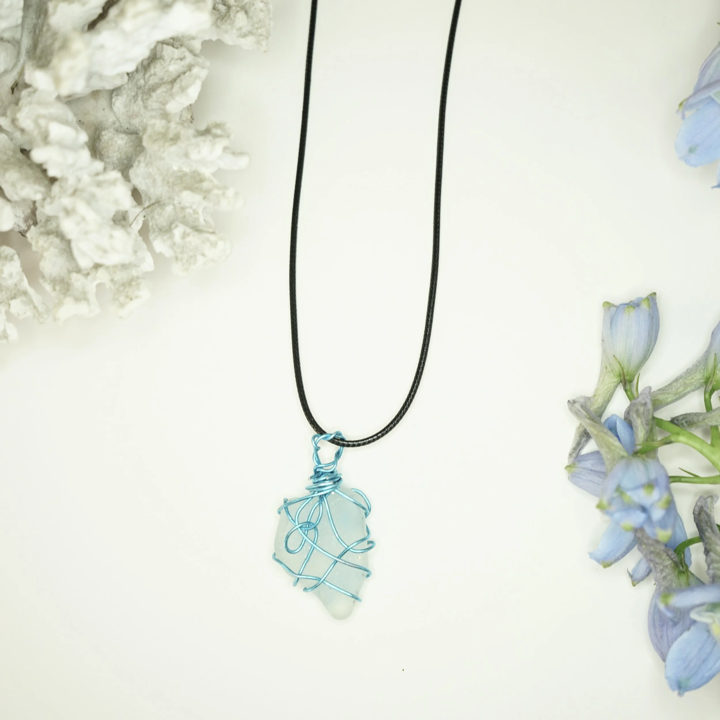 Blue Seaglass Necklace