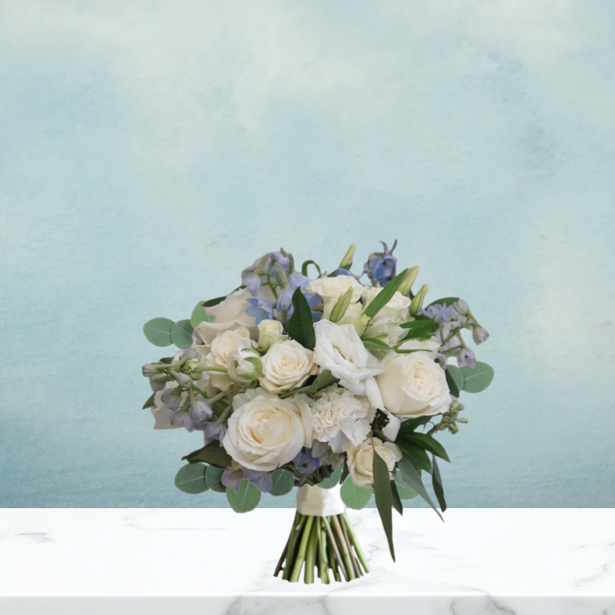 DUSTY BLUE WEDDING BOUQUET