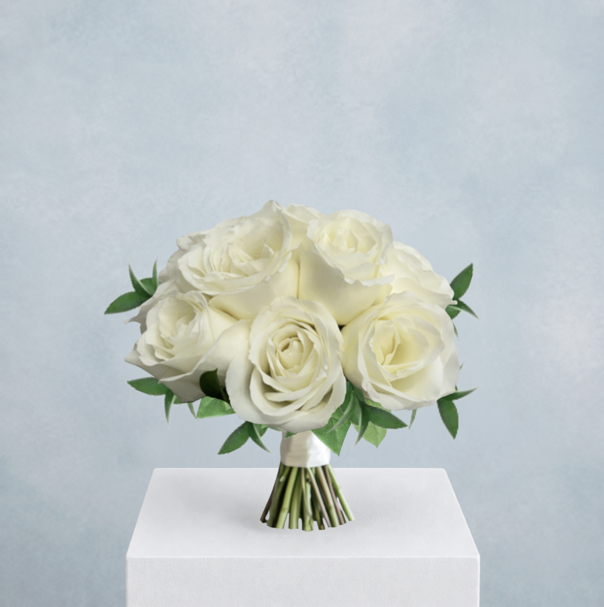 CLASSIC MEDIUM WHITE WEDDING BOUQUET