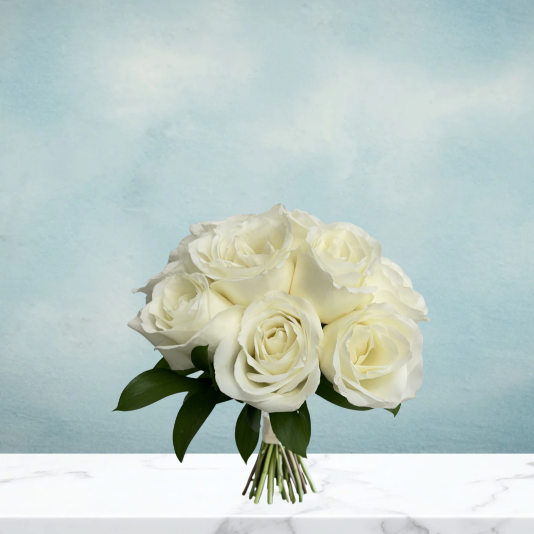 CLASSIC MEDIUM WHITE WEDDING BOUQUET