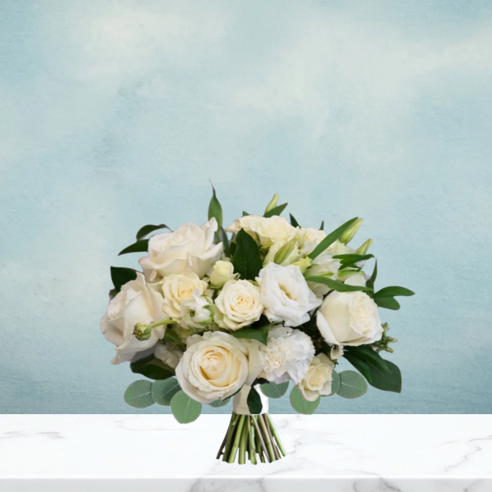 WHITE GARDEN WEDDING BOUQUET