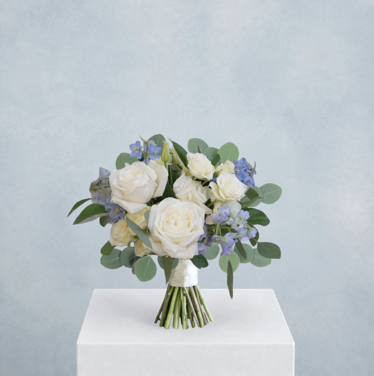 MINI DUSTY BLUE WEDDING BOUQUET