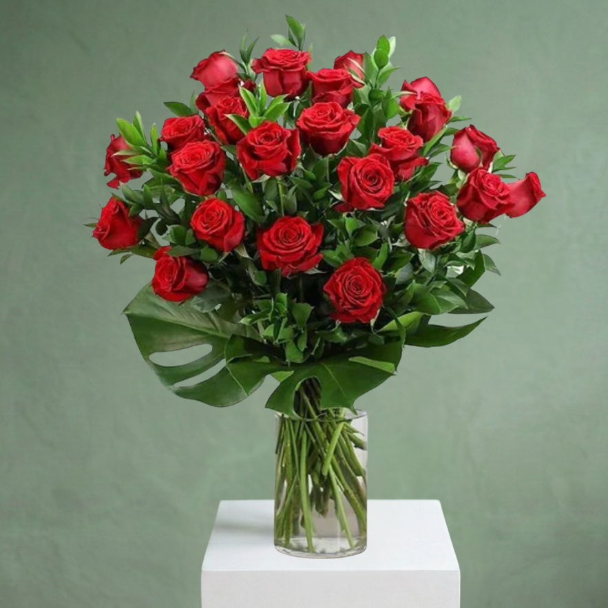 MODERN TWO DOZEN ROSES