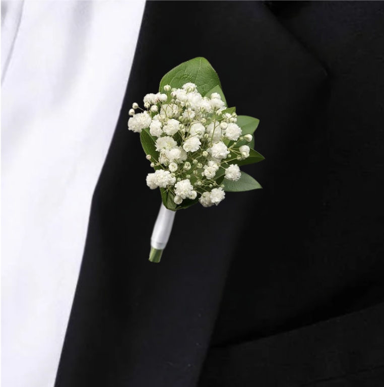 BABIES BREATH BOUTONNIERE