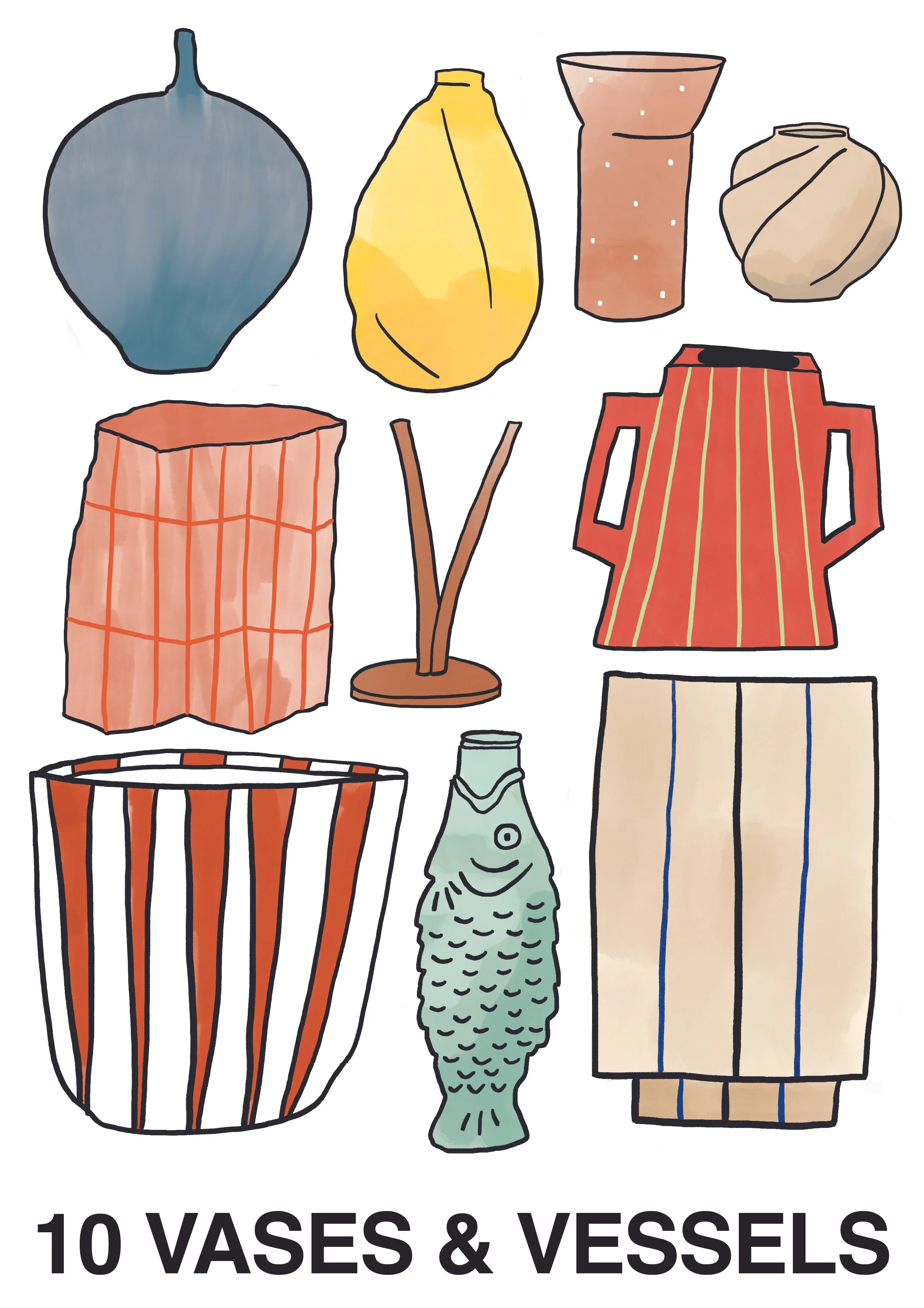 vase and vessel object illustration and design angharad neal-williams