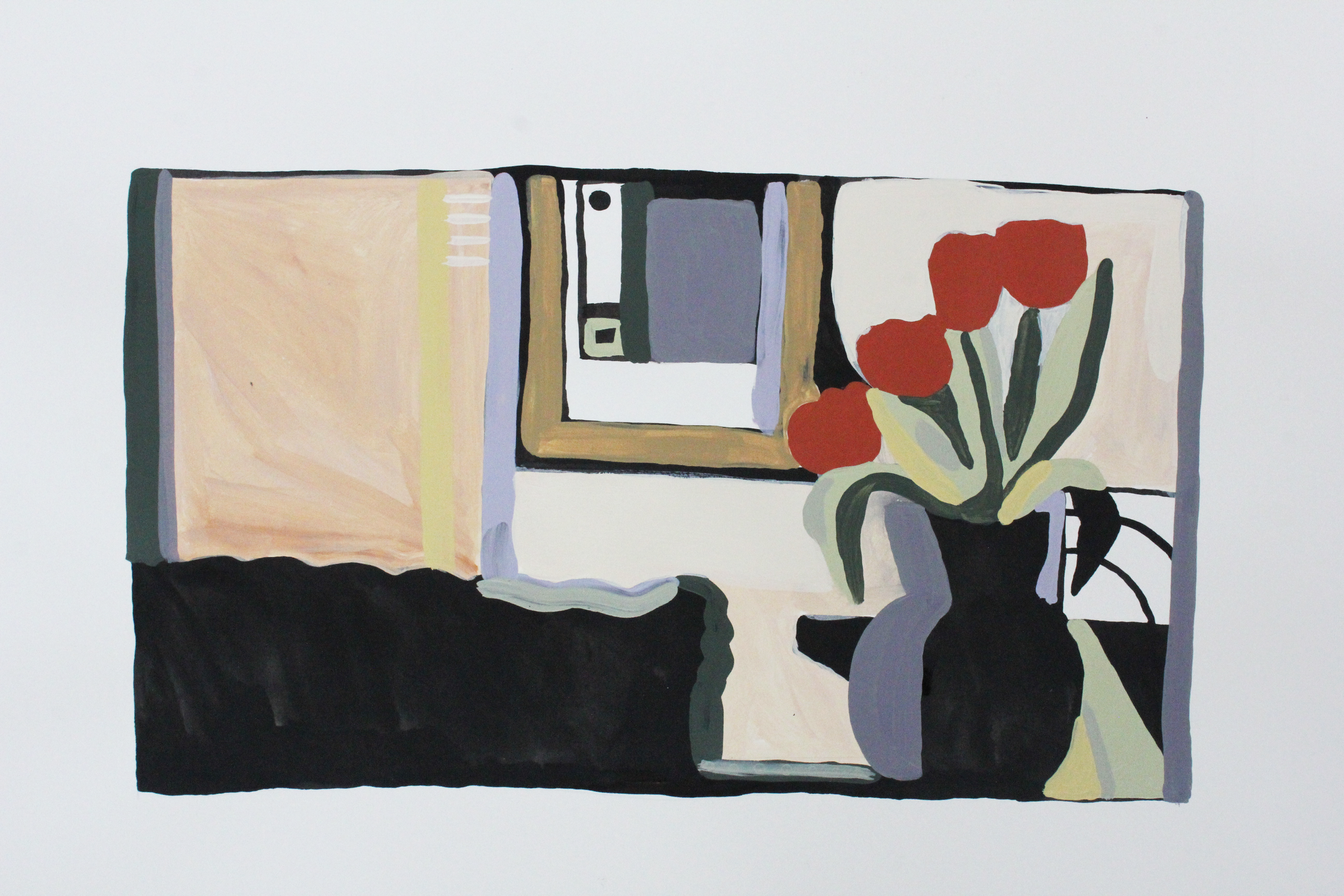 from inside, looking out. Acrylic Painting on Paper 