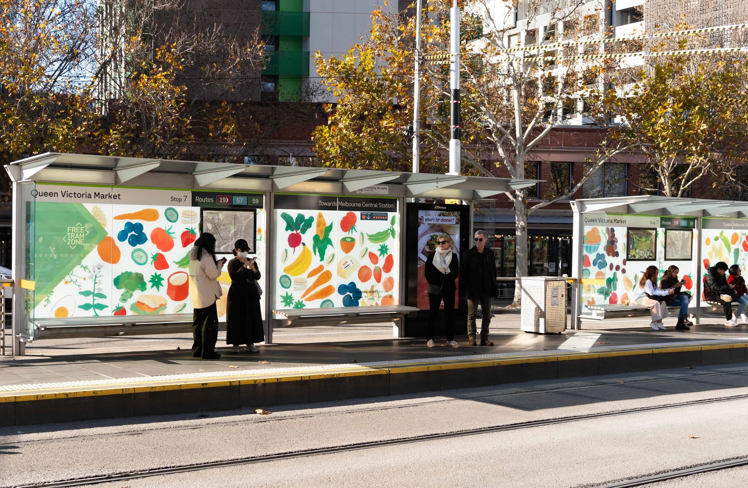 Queen Victoria Market Tram Stop Artwork Design & Illustration Yarra Trams