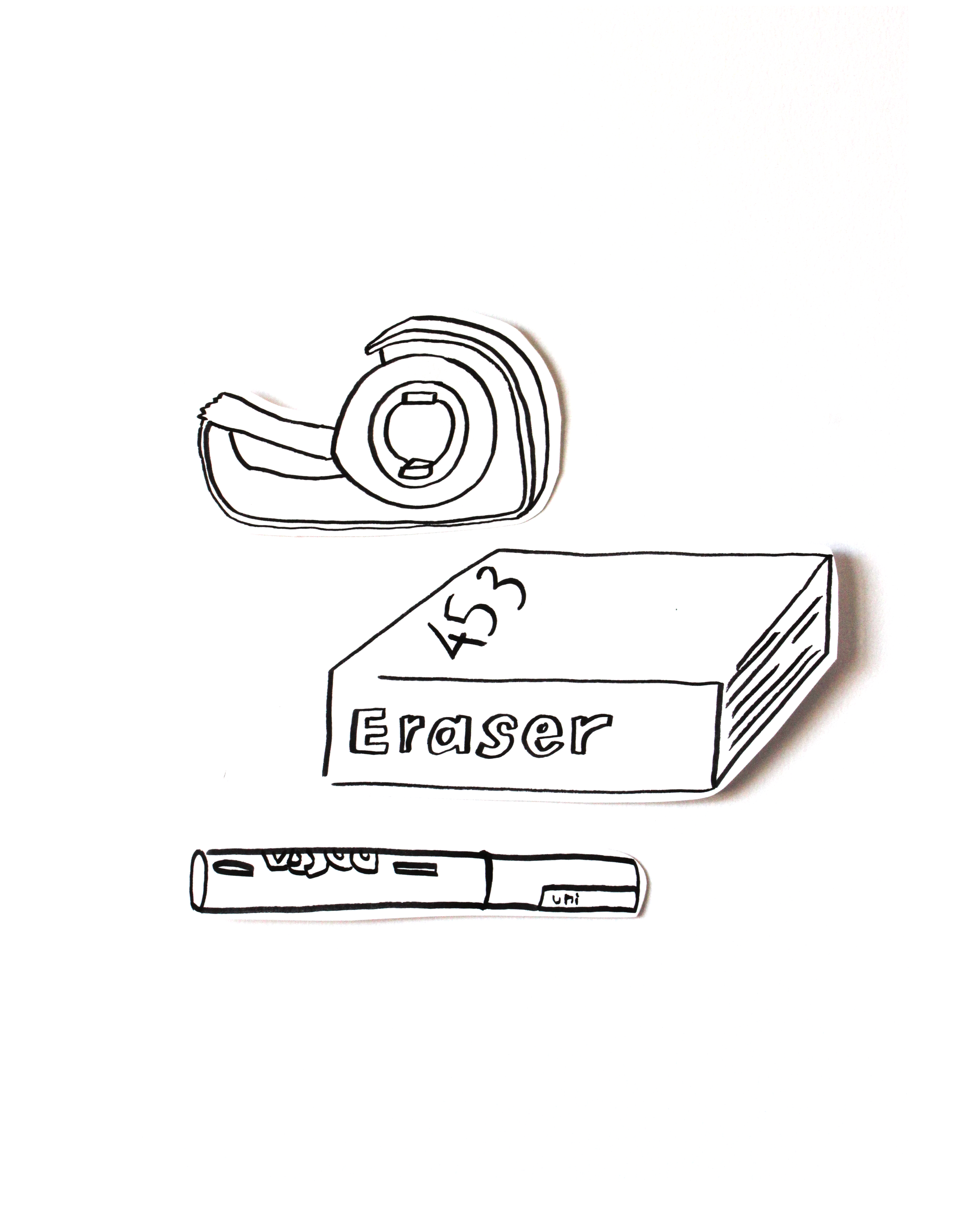 cut paper object and scene illustrations 