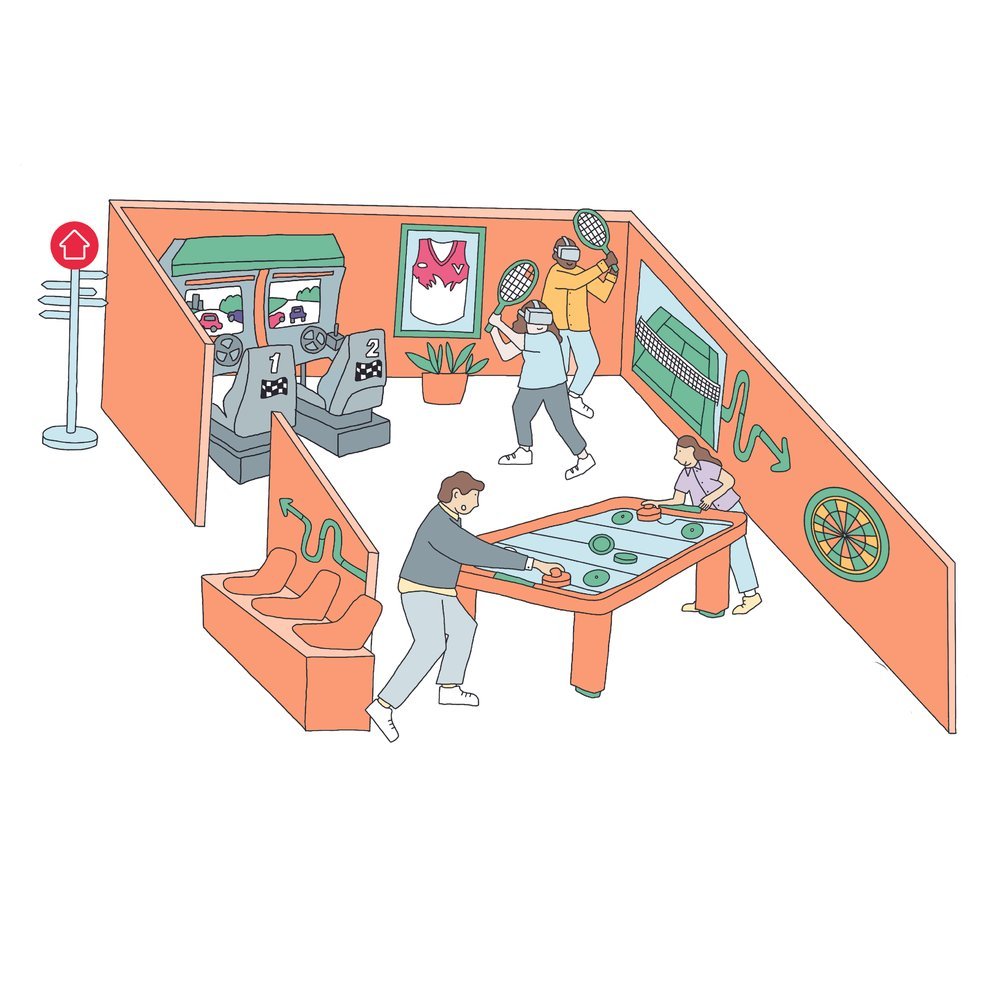 REA Group event activation illustrations - Angharad Neal-Williams