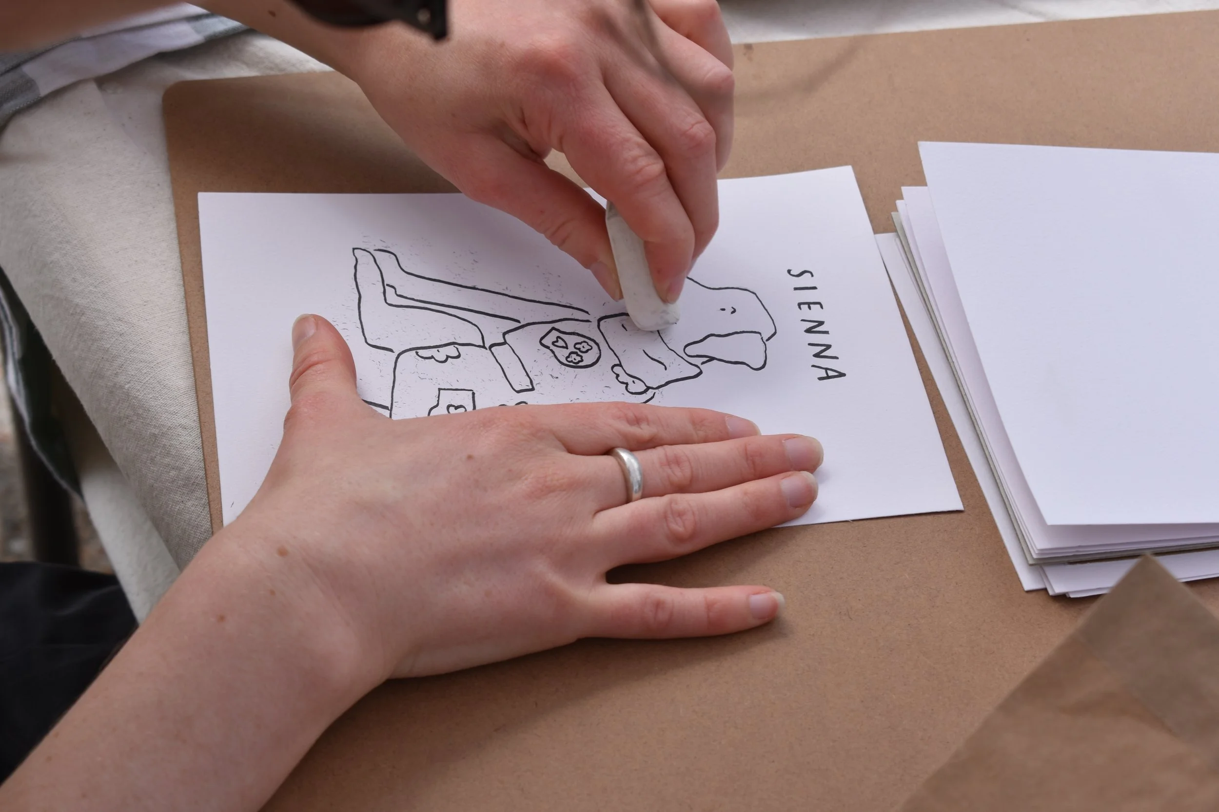 on the spot live drawing, dog drawing illustrations for events & festivals 