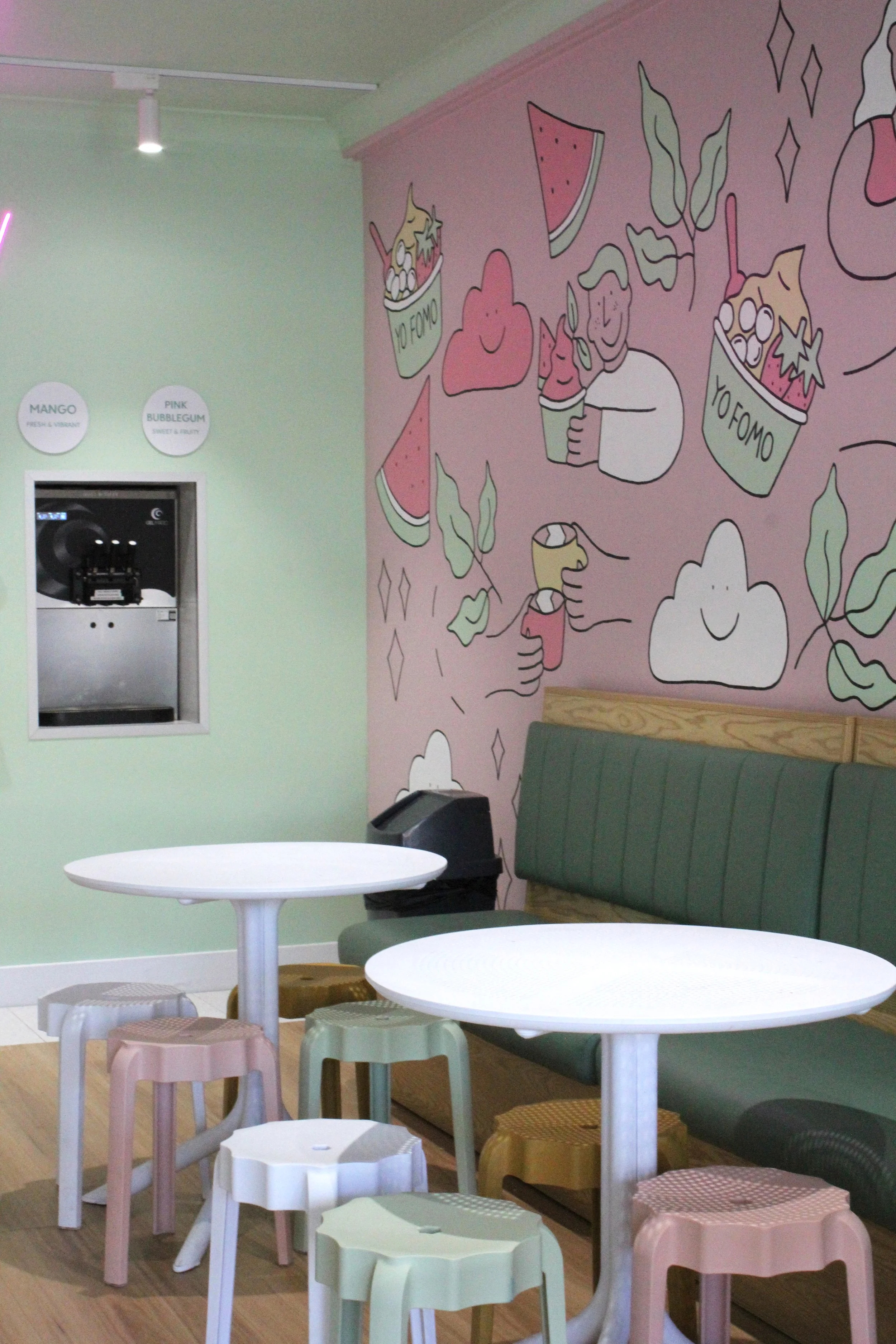 yo fomo frozen yoghurt mural