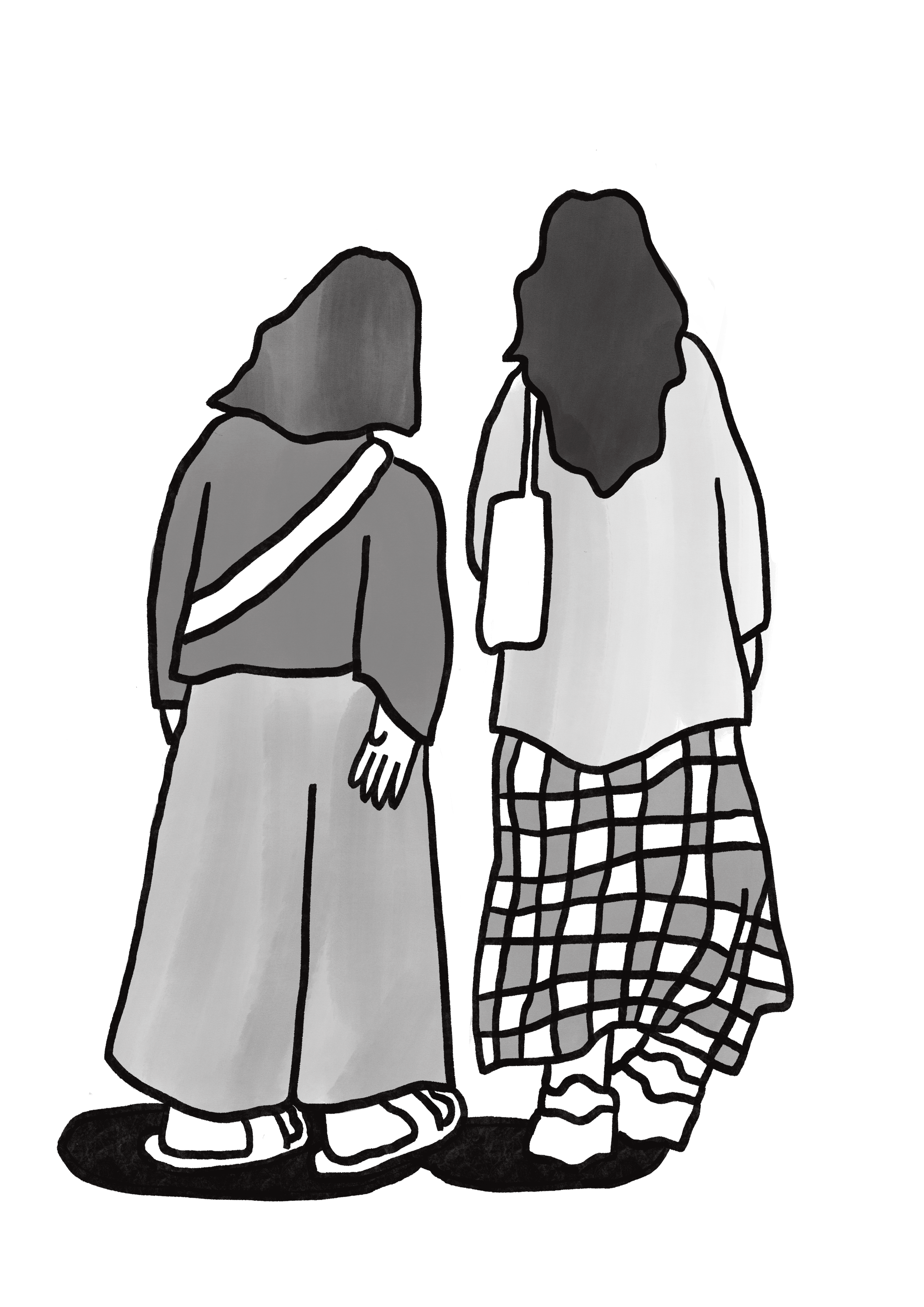 3pm at the gallery, illustrations of people at the national gallery of Victoria NGV